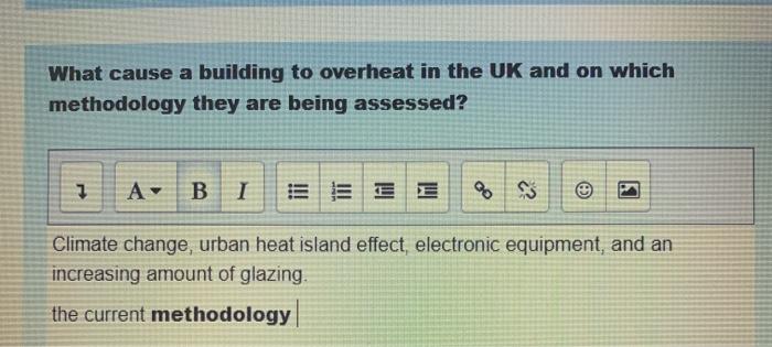 Solved What cause a building to overheat in the UK and on | Chegg.com