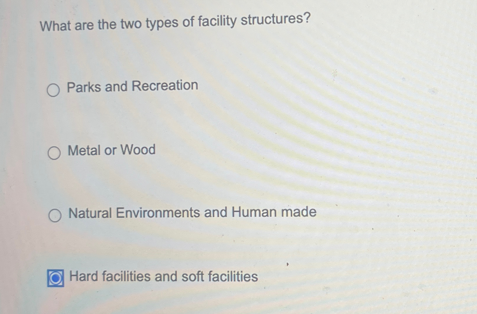 Solved What are the two types of facility structures?Parks | Chegg.com