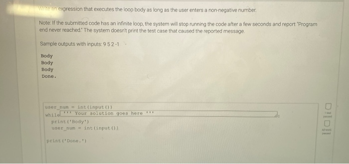 Solved Write An Expression That Executes The Loop Body As Chegg Com