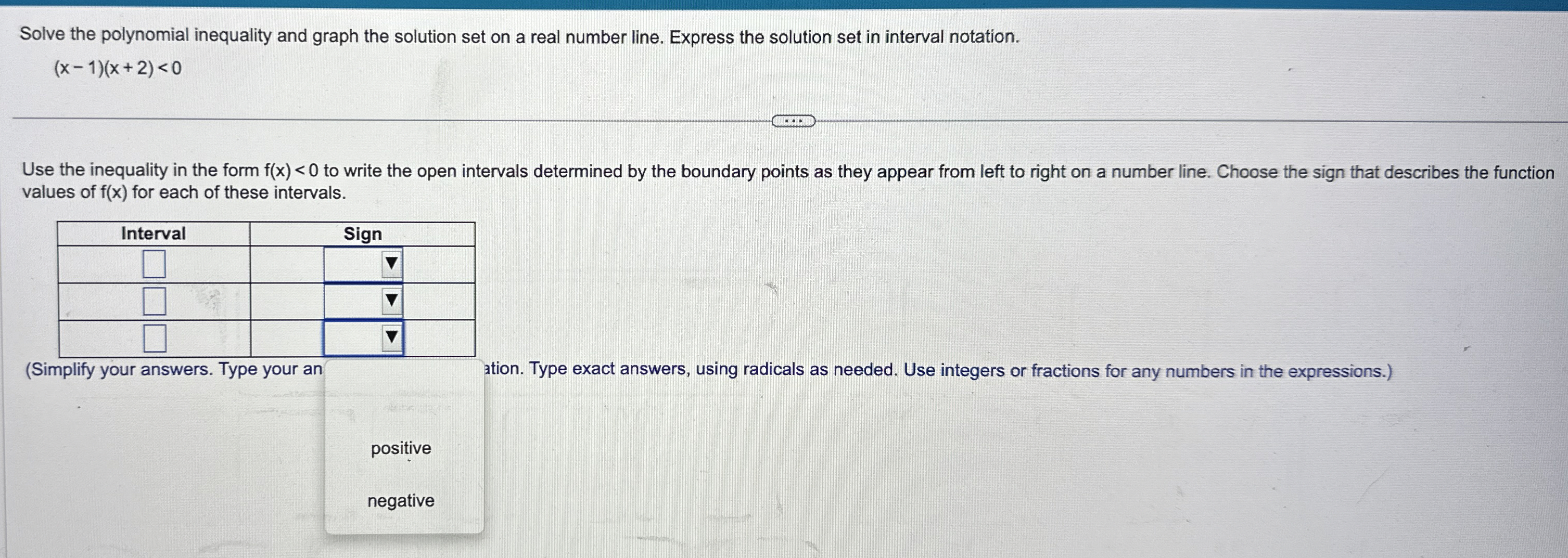 Solved Solve the polynomial inequality and graph the | Chegg.com