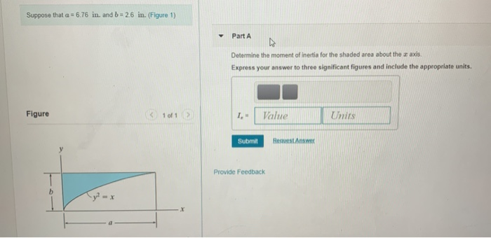Solved Suppose that a = 6.76 in. and b = 2.6 in. (Figure 1) | Chegg.com