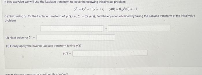 Solved In this exercise we will use the Laplace transform to | Chegg.com