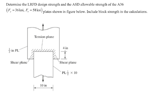 Solved Determine the LRFD design strength and the ASD | Chegg.com