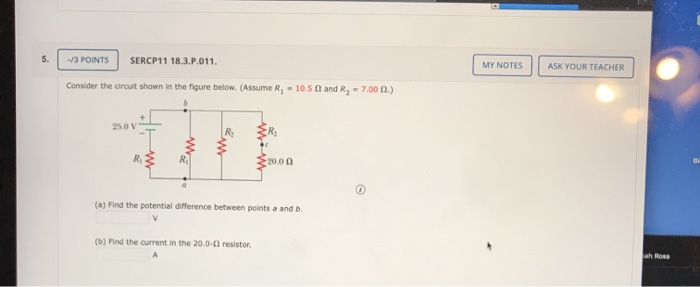 Solved - 3 POINTS SERCP11 18.3.P.011. MY NOTES | ASK YOUR | Chegg.com