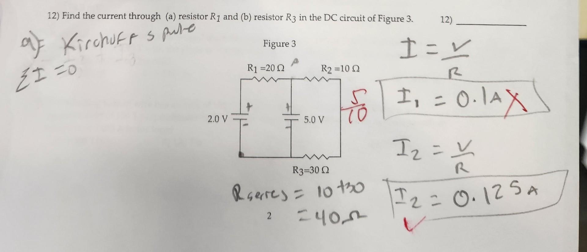 Solved 12) Find The Current Through (a) Resistor R1 And (b) | Chegg.com