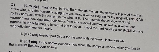 Solved E8. At what position relative to the wires is the | Chegg.com