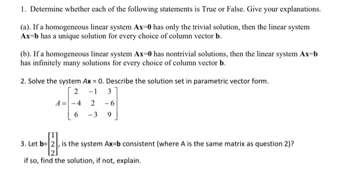 Solved 1. Determine whether each of the following statements | Chegg.com