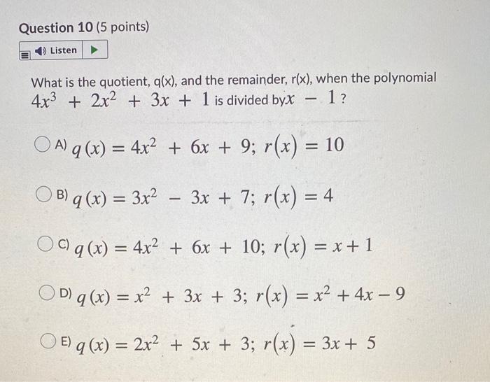 Solved Question 1 (5 points) Saved Listen Let f (x) = | Chegg.com