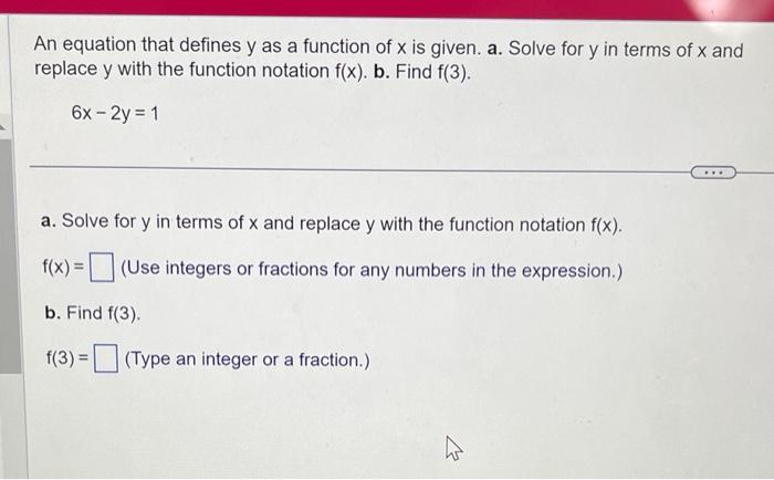 Solved An equation that defines y as a function of x is | Chegg.com