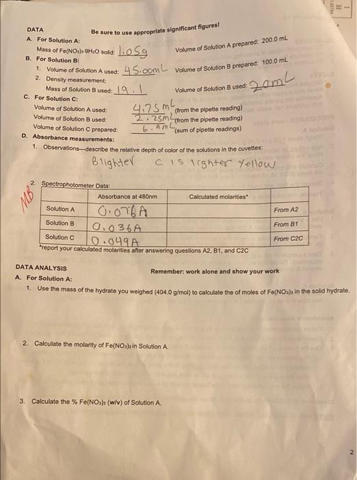 Solved Experiment 10 Name SOLUTIONS OBJECTIVES 1. To learn
