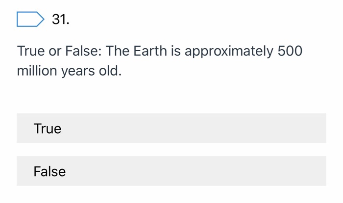 Solved D 31. True or False: The Earth is approximately 500 | Chegg.com