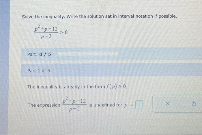 Solved Solve the inequality. Write the solution set in | Chegg.com