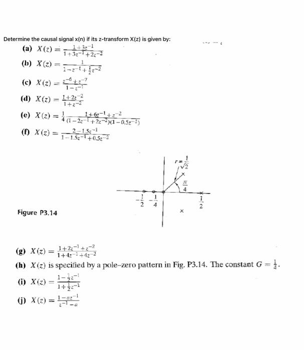 Solved Determine The Causal Signal X N If Its Z Transform