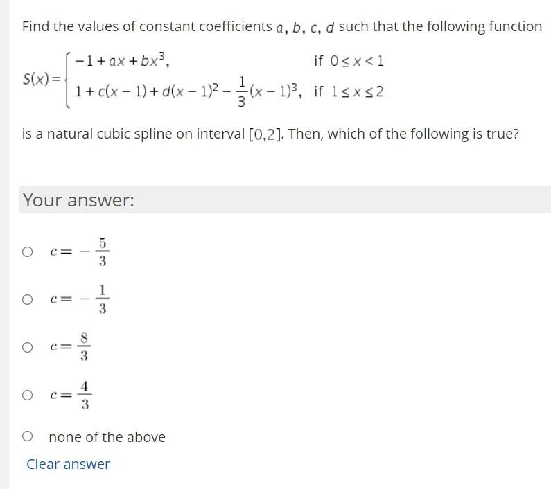 Solved Find The Values Of Constant Coefficients A, B, C, D | Chegg.com