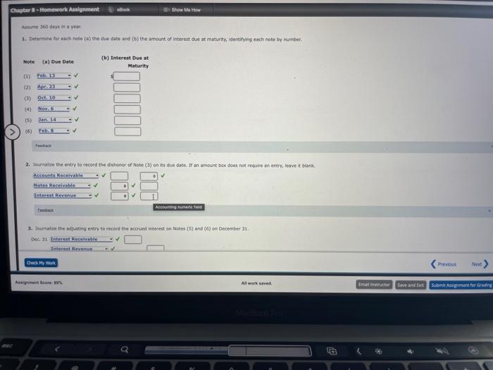 Solved Chapter 8 - Homework Assignment book Show Me How | Chegg.com
