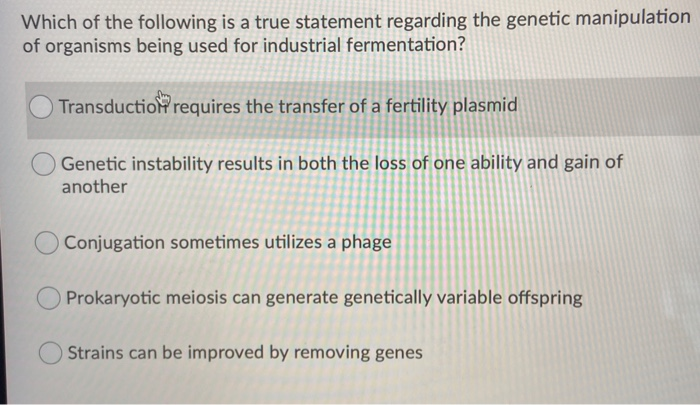 Solved Which of the following is a true statement regarding | Chegg.com