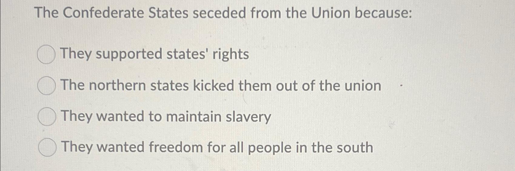 the confederate states of america seceded from the united states in