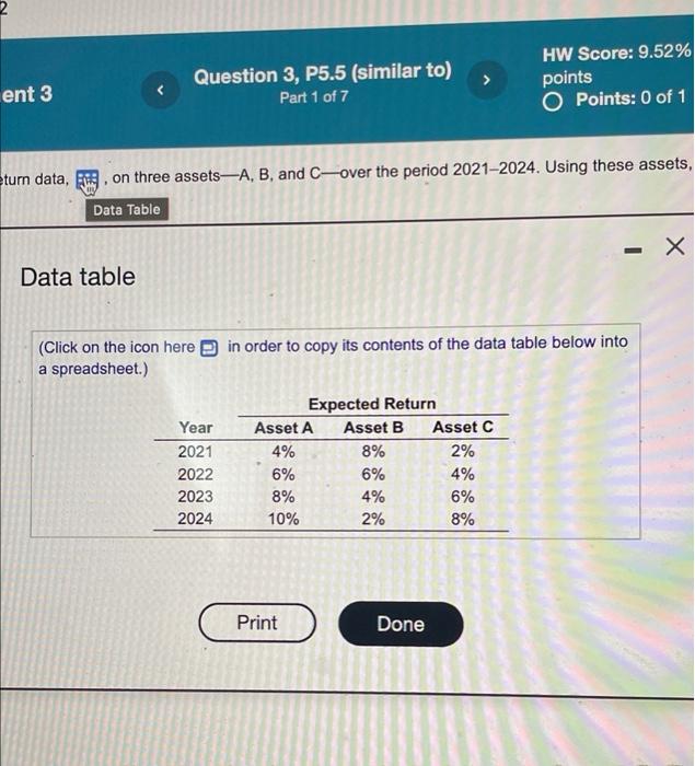 Solved You have been given the following return data, I. on | Chegg.com
