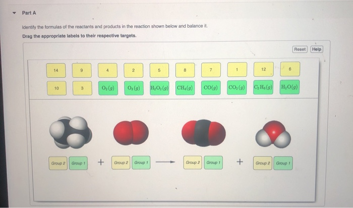 Solved Part A Identify The Formulas Of The Reactants And