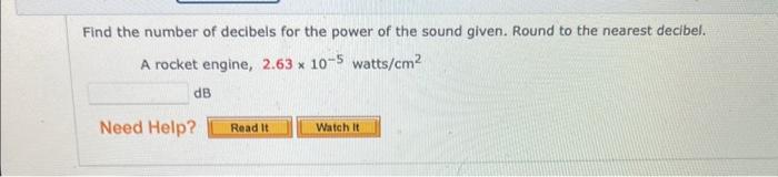Solved Find the number of decibels for the power of the | Chegg.com