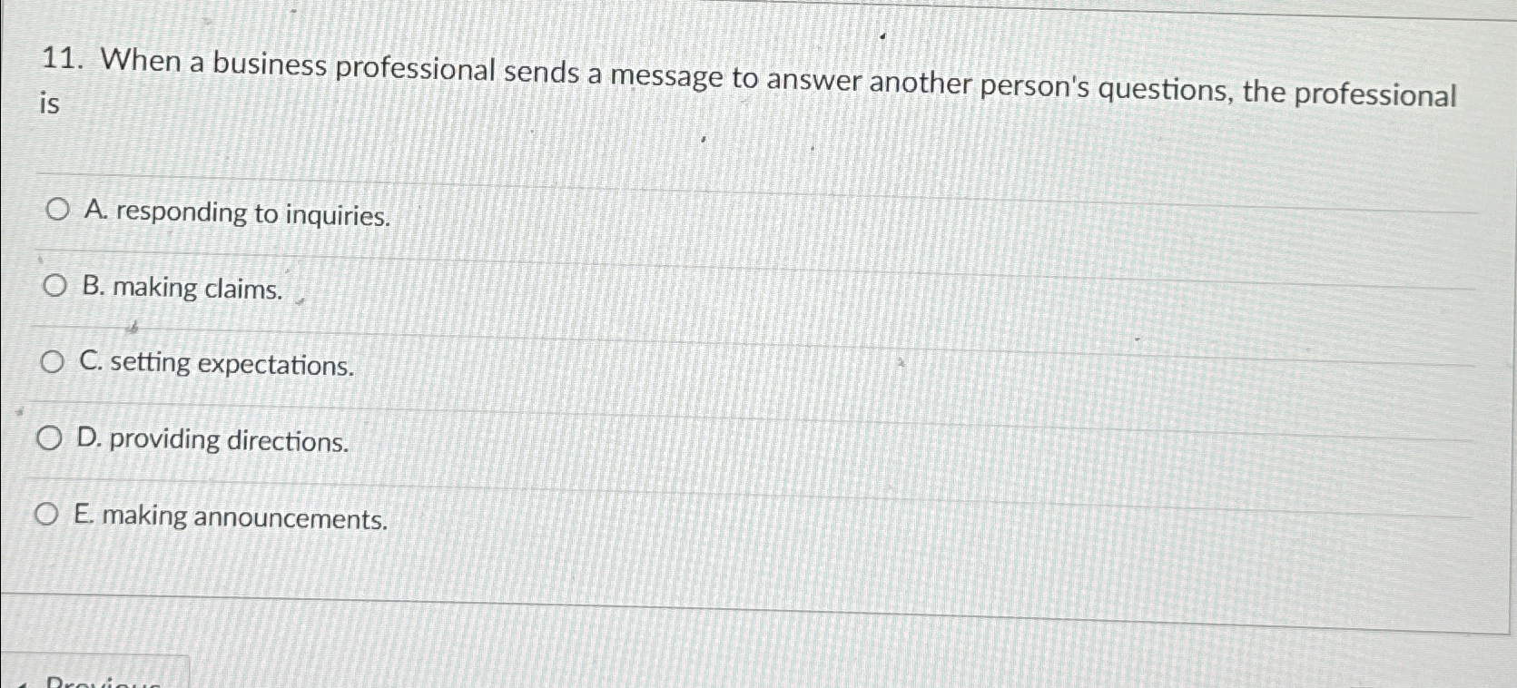 Solved When a business professional sends a message to | Chegg.com