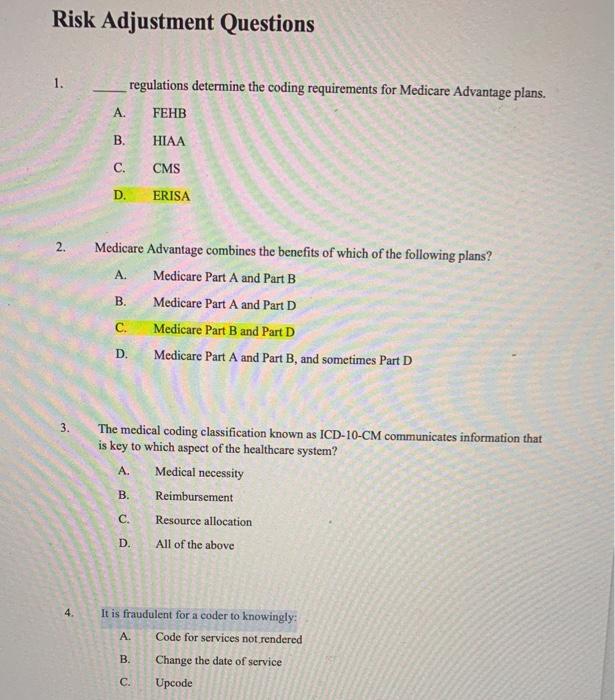 Solved Risk Adjustment Questions 1. Regulations Determine | Chegg.com