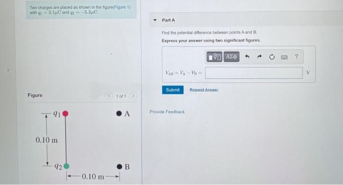 Solved Two charges are placed as shown in the figure(Figure | Chegg.com