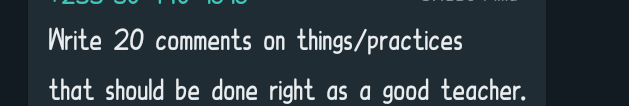 Solved Write 20 comments on things/practices that should be | Chegg.com