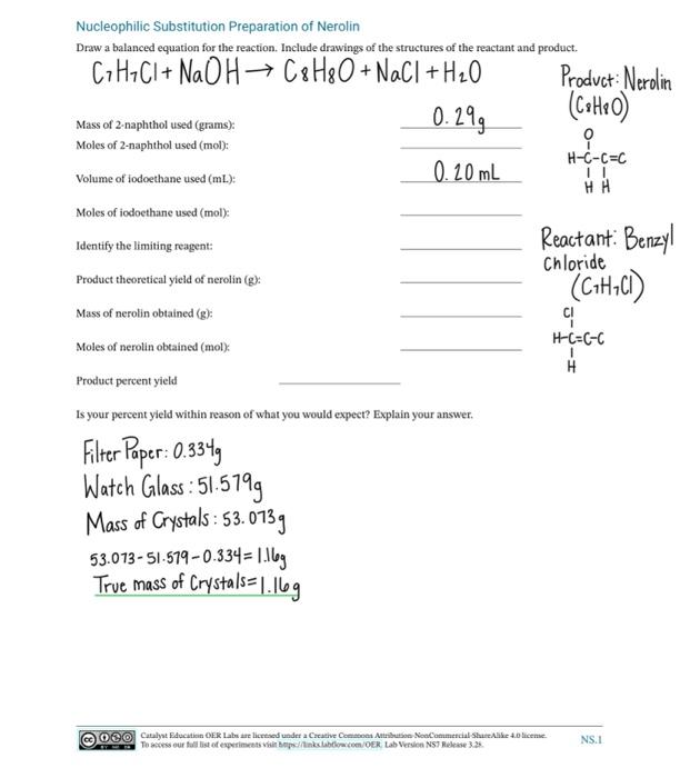 Solved Nucleophilic Substitution Preparation of Nerolin Draw | Chegg.com