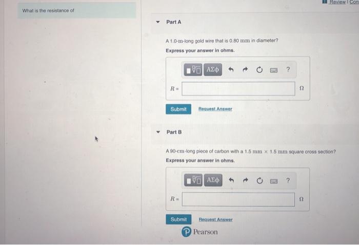 Solved Review Son What is the resistance of Part A A | Chegg.com