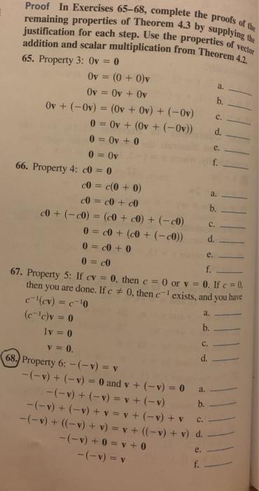 Solved Proof In Exercises 65-68, complete the proofs of the | Chegg.com