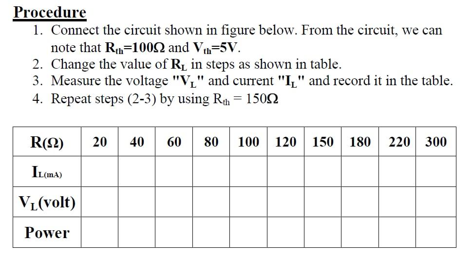Solved Procedure 1. Connect the circuit shown in figure | Chegg.com