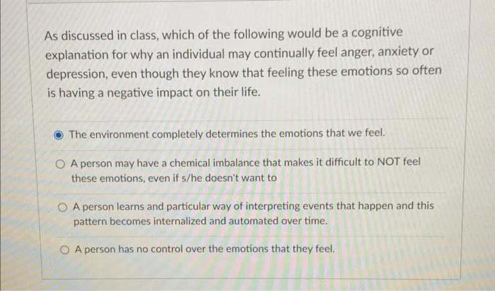 Solved As discussed in class, which of the following would | Chegg.com