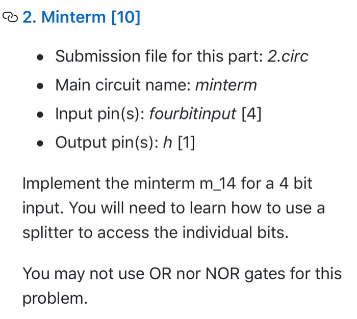 Solved 3 2. Minterm [10] • Submission file for this part: | Chegg.com