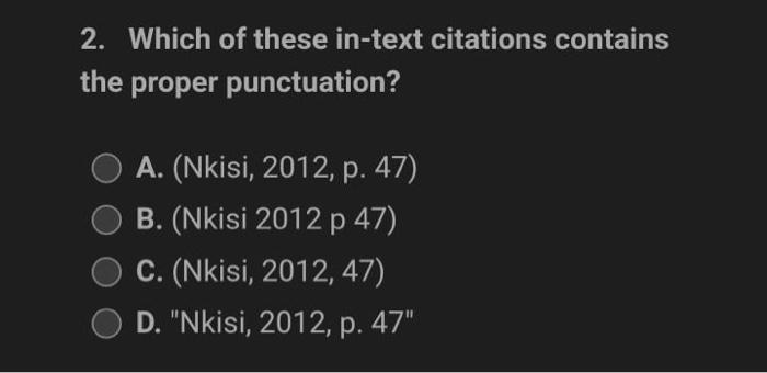 2. Which of these in-text citations contains the | Chegg.com