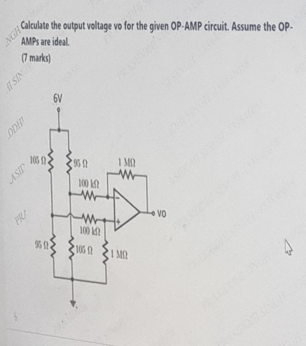 [Solved]: Calculate The Output Voltage Vo For The Given OP-A