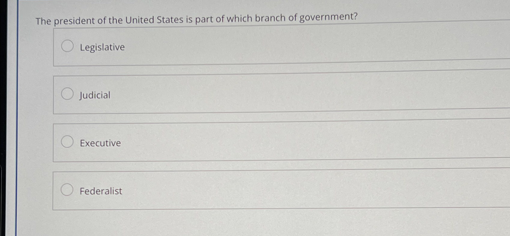 the president is part of which branch of government