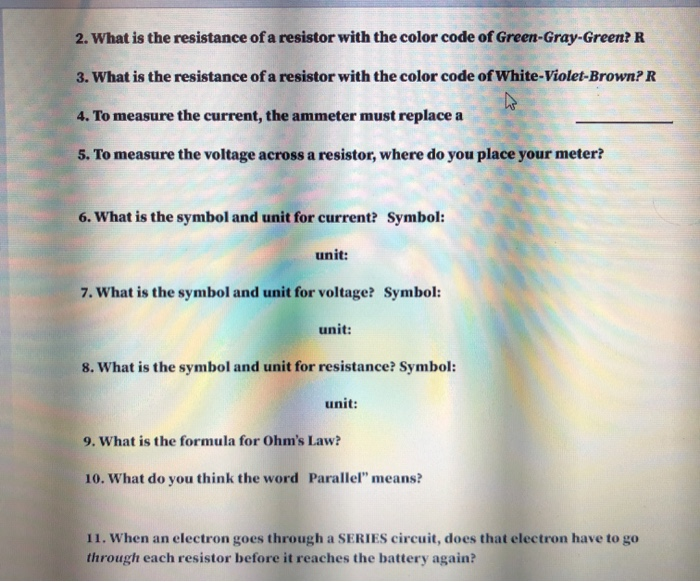 Solved Prelab Name Section Turn in the prelab at the | Chegg.com