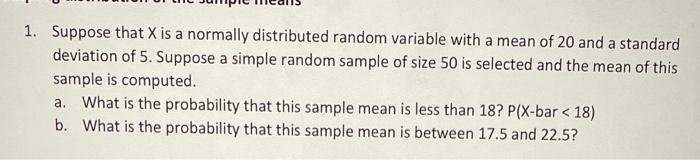 Solved 1. Suppose that X is a normally distributed random | Chegg.com