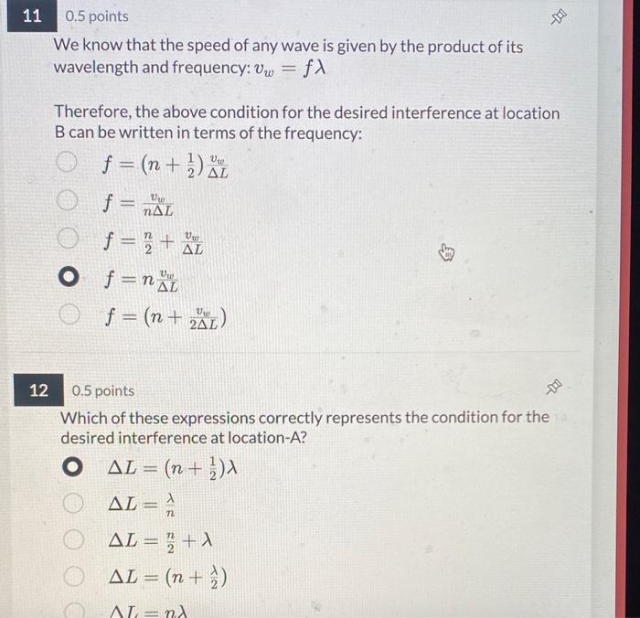 We know that the speed of any wave is given by the product of its wavelength and frequency: \( v_{w}=f \lambda \)
Therefore, 