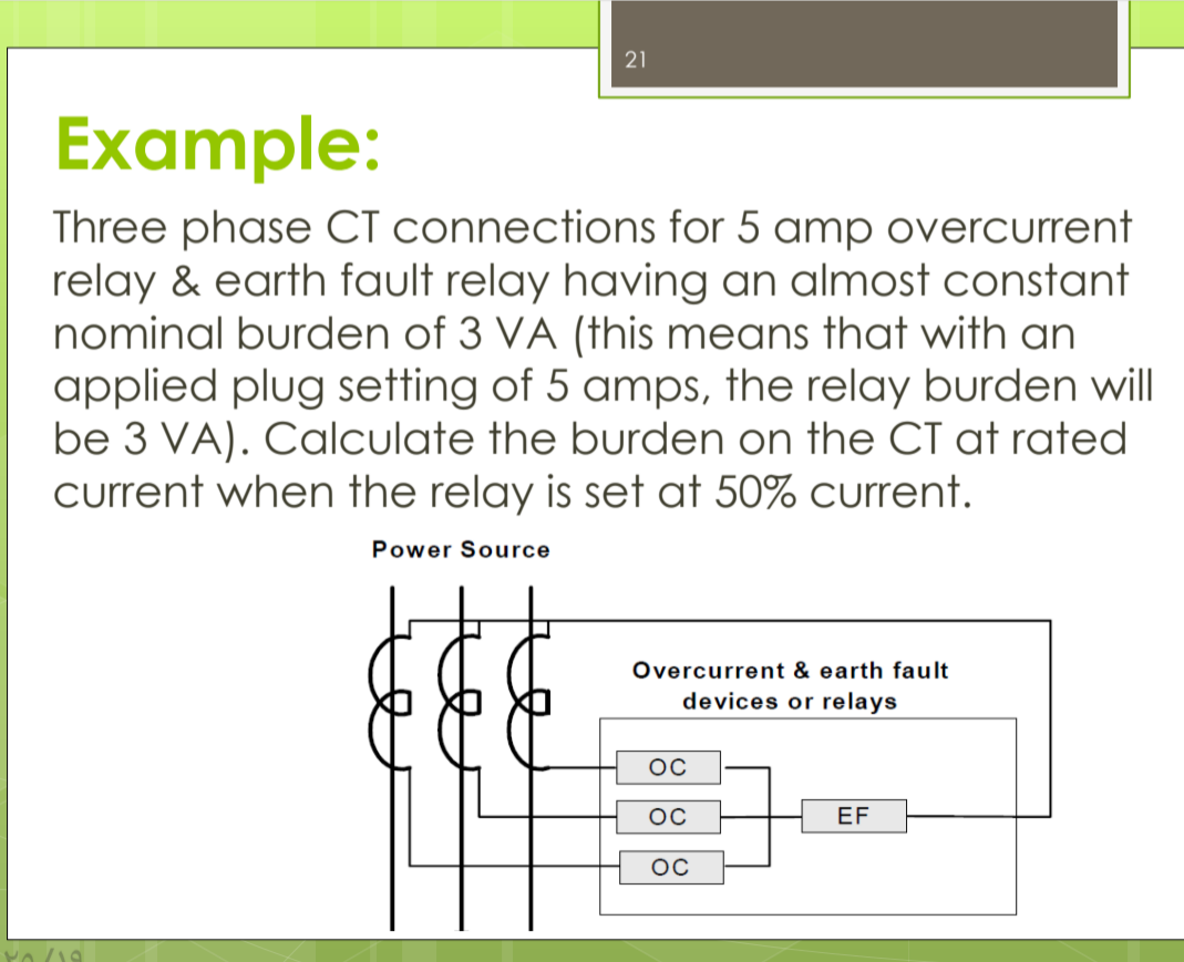 Solved 21 Example Three phase CT connections for 5 amp