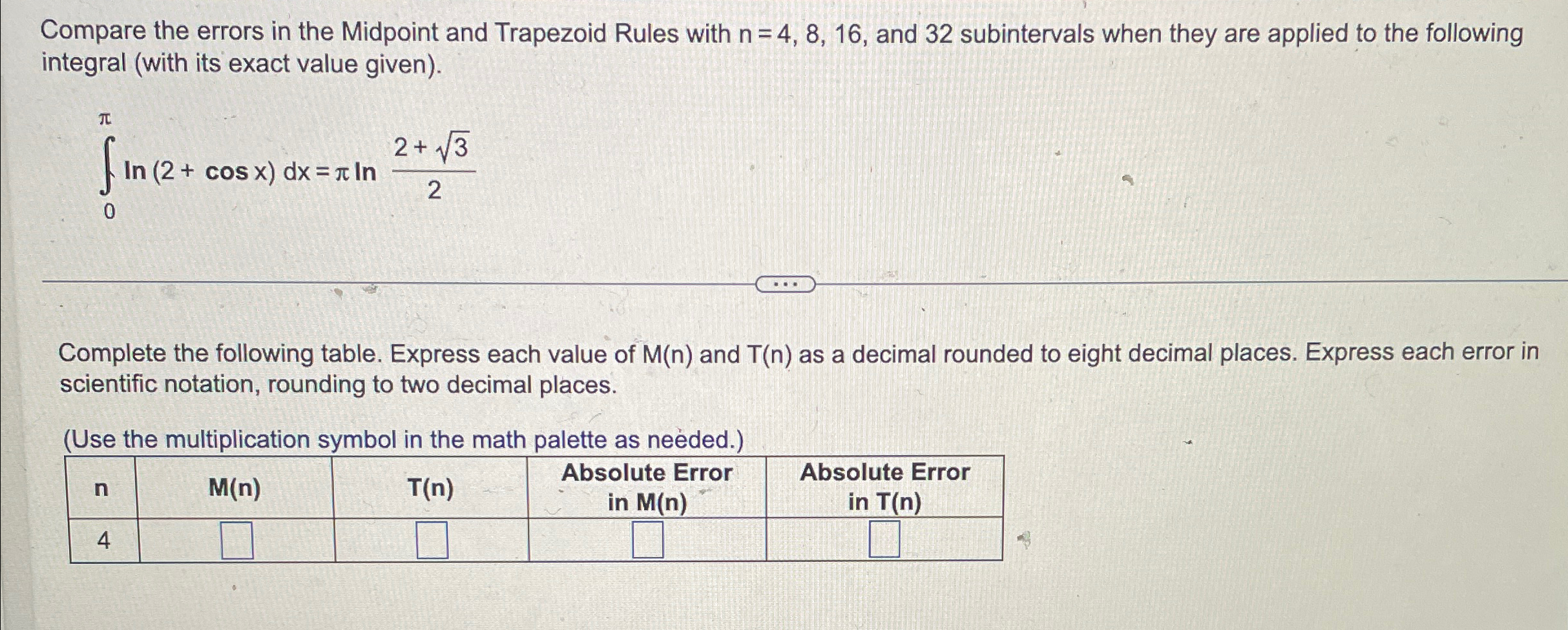 Solved Compare the errors in the Midpoint and Trapezoid | Chegg.com