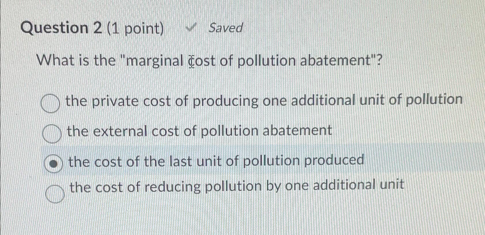 Solved Question 2 1 Point SavedWhat Is The Marginal Chegg Com   Image