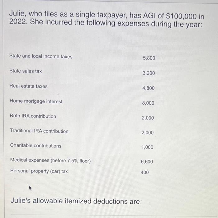 solved-julie-who-files-as-a-single-taxpayer-has-agi-of-chegg