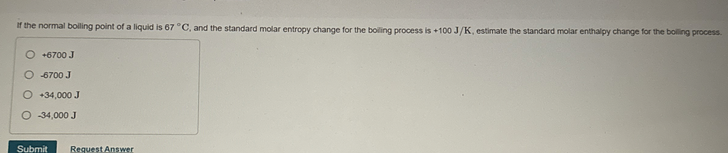 Solved If the normal boiling point of a liquid is 67°C, ﻿and