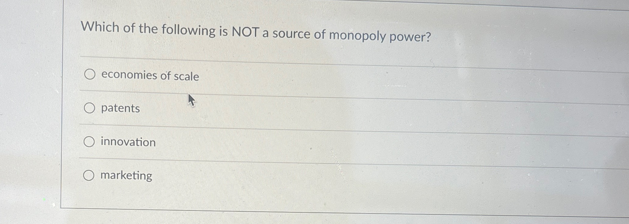 which of the following is not a source of monopoly power