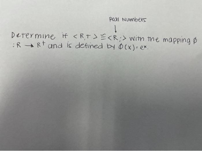 Solved Real Numbers Determine if = With the mapping | Chegg.com