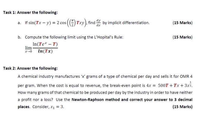Solved T= 45 and there are solutions for the 4 questions! | Chegg.com