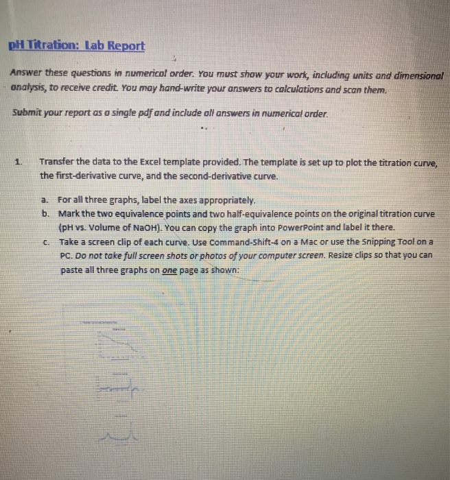 pH Titration Lab Report Answer these questions in
