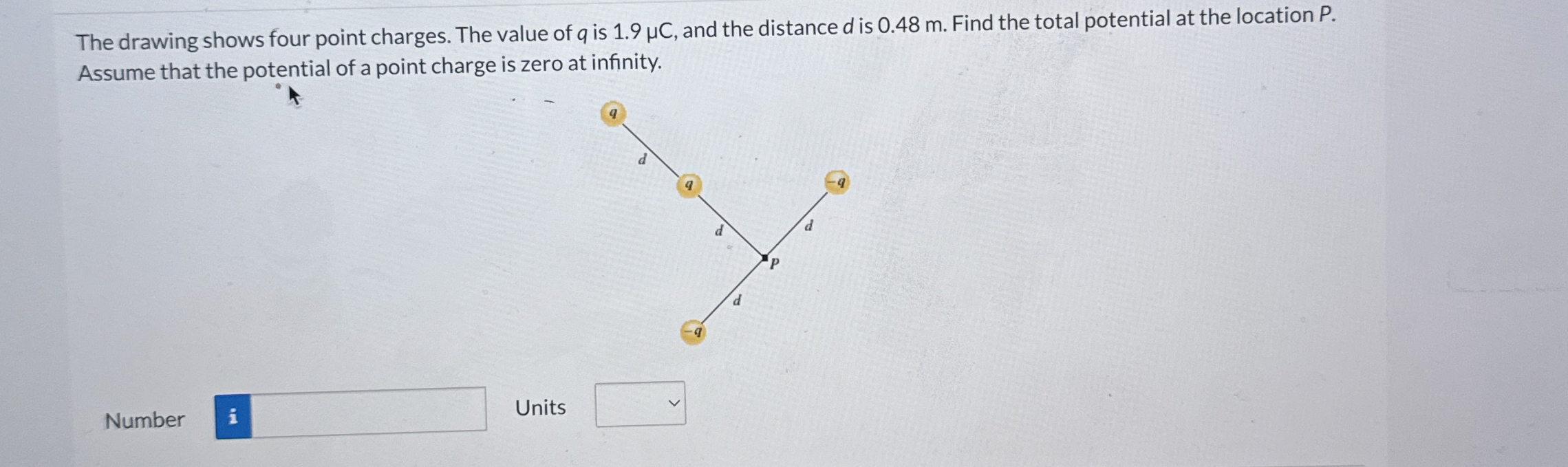 Solved The drawing shows four point charges The value of q Chegg com